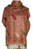 (image for) Classic Thicker Paisley Shawl Olive Green