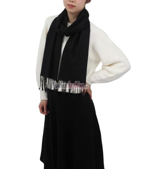 (image for) Solid Cashmere Feel Scarf Black
