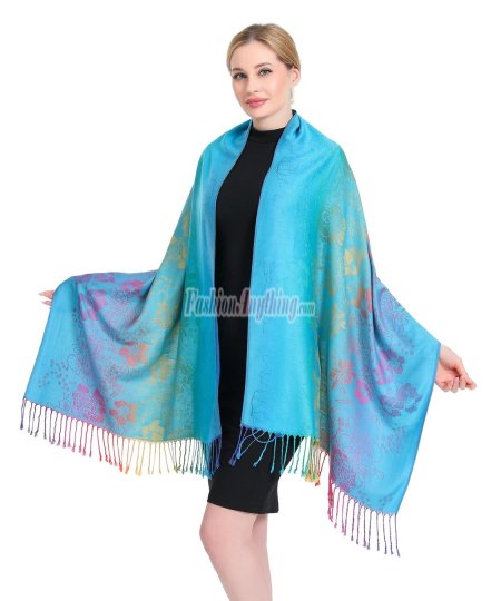 (image for) Rainbow Floral Patter Pashmina (12 colors, 1DZ)