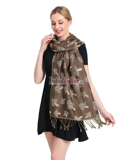 (image for) Casual Mushroom Patter Pashmina (12 Colors 1 DZ)