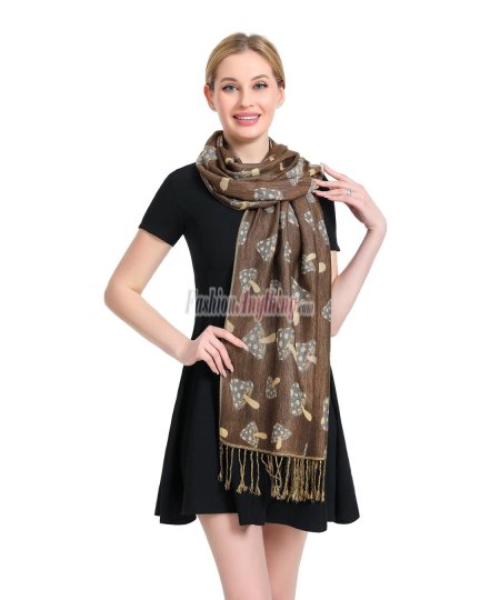 (image for) Casual Mushroom Patter Pashmina (12 Colors 1 DZ)