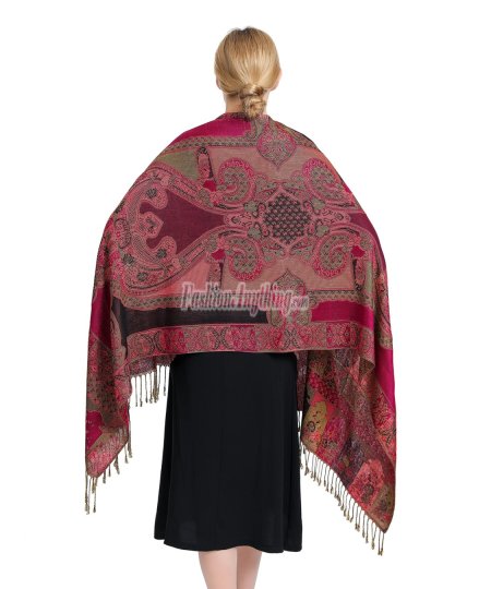 (image for) Paisley Flowers Pashmina Fuchsia