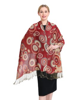 (image for) Multi-Colored Circle Pattern Pashmina Rose