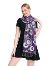 (image for) Multi-Colored Circle Pattern Pashmina Purple/White