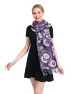 (image for) Multi-Colored Circle Pattern Pashmina Purple/White