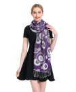 (image for) Multi-Colored Circle Pattern Pashmina Purple/White