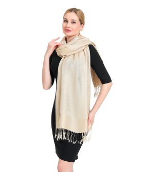 (image for) Paisley Jacquard Pashmina Beige