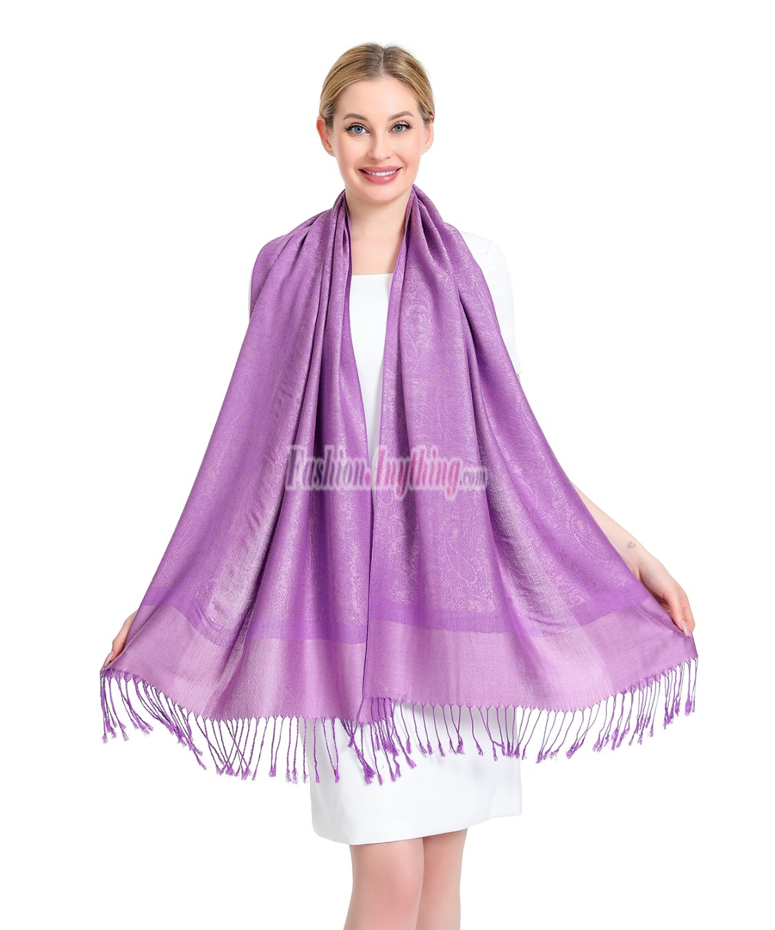 (image for) Paisley Jacquard Pashmina Light Purple