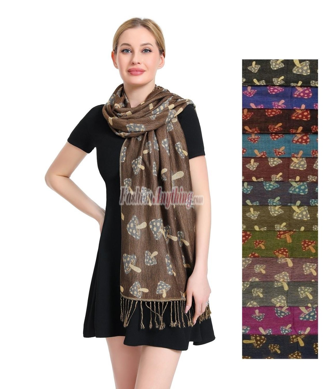 (image for) Casual Mushroom Patter Pashmina (12 Colors 1 DZ)