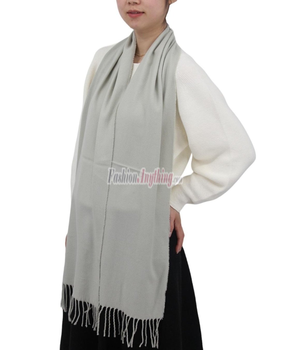 (image for) Solid Cashmere Feel Scarf Light Grey