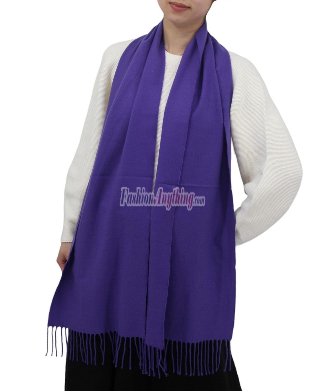 (image for) Solid Cashmere Feel Scarf Blue Violet