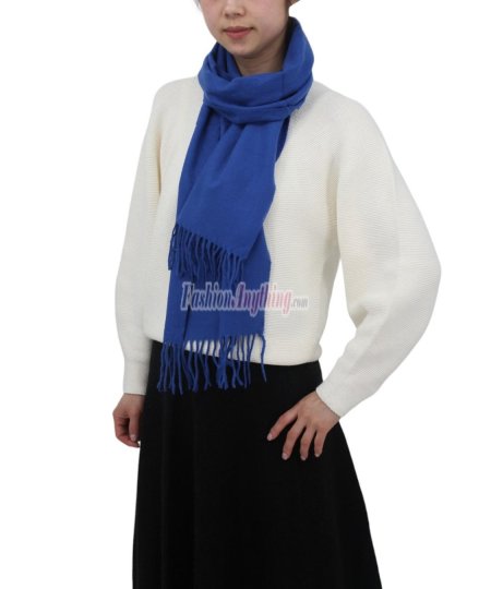 (image for) Solid Cashmere Feel Scarf Royal Blue