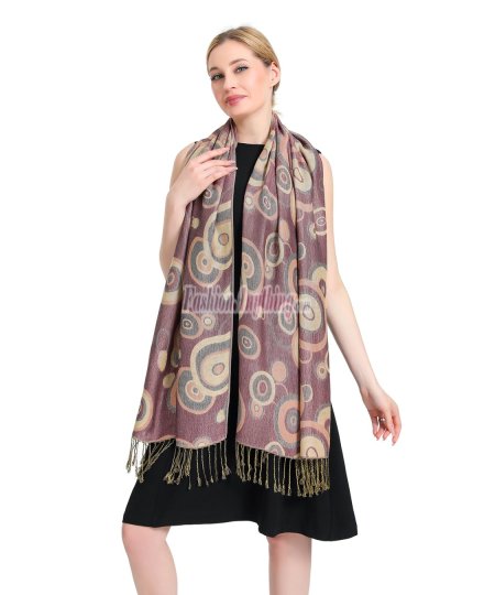 (image for) Multi-Colored Circle Pattern Pashmina Orchid