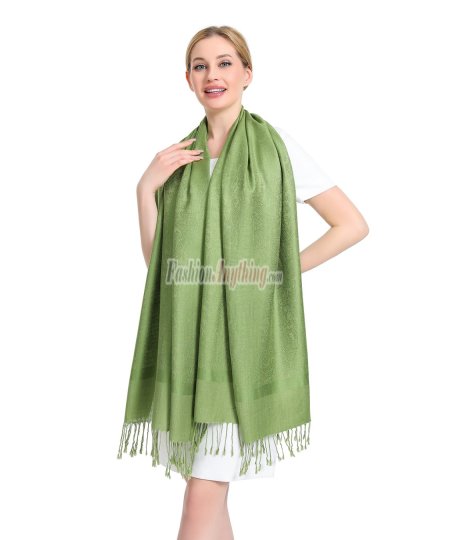 (image for) Paisley Jacquard Pashmina Green