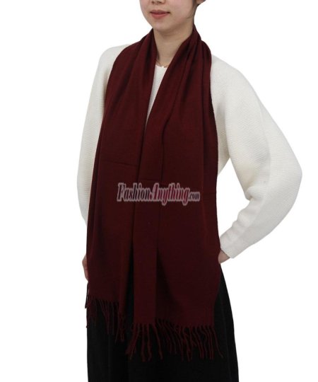 (image for) Cashmere Feel Solid Scarf Wine Red