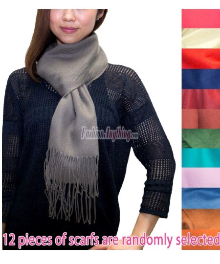 (image for) Winter Solid Cashmere Feel Scarf FACS30S (1 DZ, Asst.)