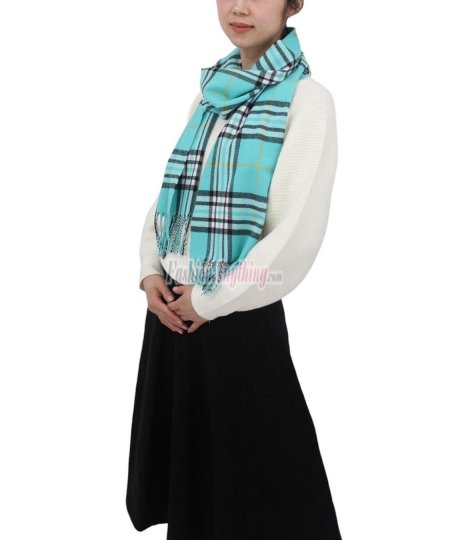 (image for) Woven Cashmere Feel Classic Scarf Light Teal