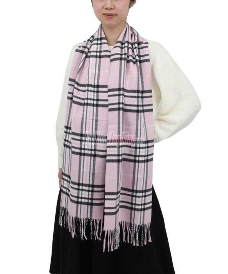 (image for) Woven Cashmere Feel Classic Scarf Pink