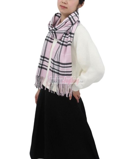 (image for) Woven Cashmere Feel Classic Scarf Pink