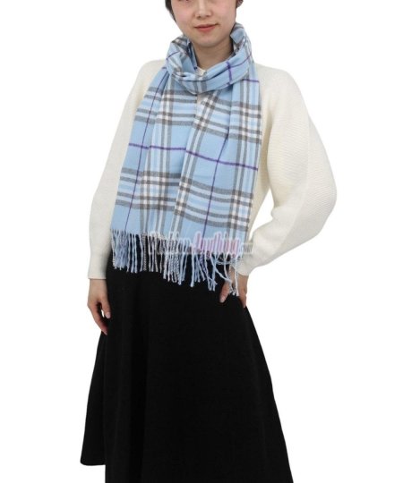 (image for) Woven Cashmere Feel Classic Scarf Light Blue