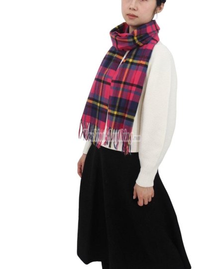 (image for) Cashmere Feel Classic Scarf Pink/Navy/Yellow