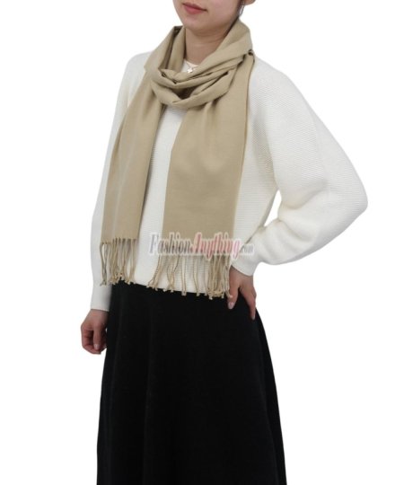 (image for) Solid Cashmere Feel Scarf Beige