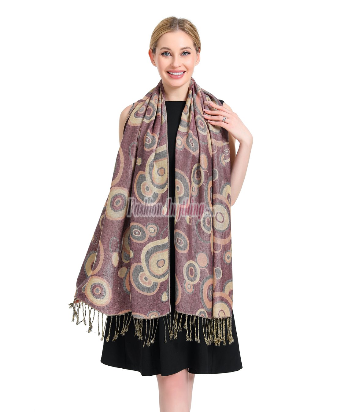 (image for) Multi-Colored Circle Pattern Pashmina Orchid