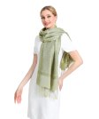 (image for) Paisley Jacquard Pashmina Light Tea Green