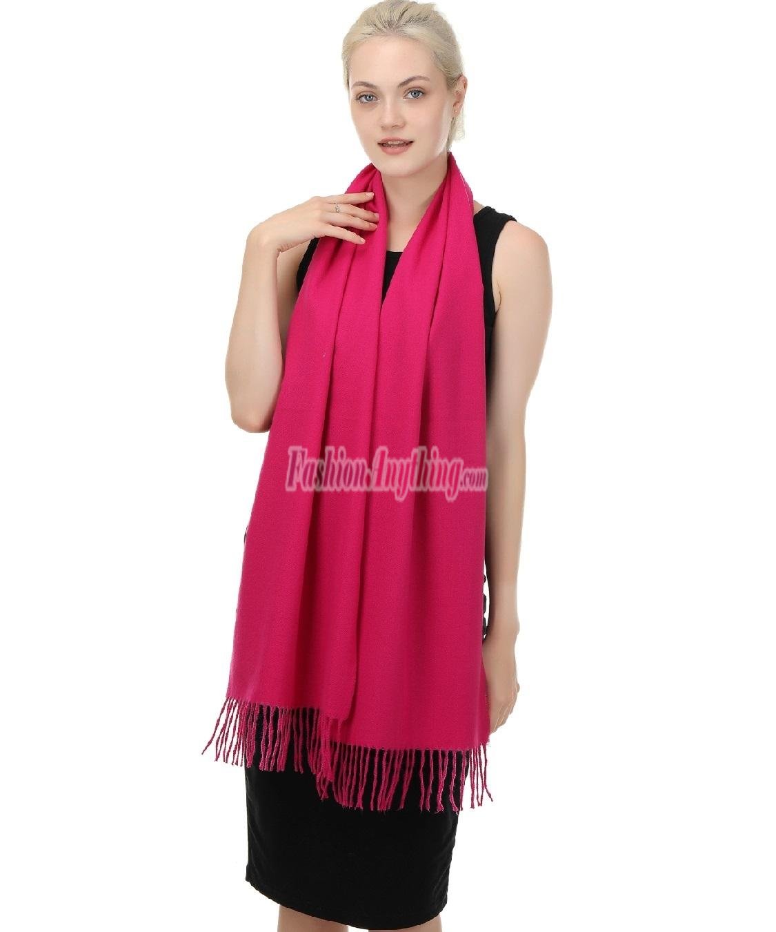 (image for) Cashmere Feel Solid Scarf Hot Pink