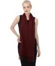 (image for) Cashmere Feel Solid Scarf Wine Red