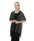 (image for) Lightweight Metallic Fish Net Scarf, Party Scarf Black/Gold