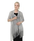 (image for) Lightweight Metallic Fish Net Scarf, Party Scarf L. Grey