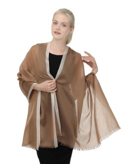 (image for) Dupatta Gold Border Scarf/Shawl Camel