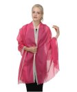 (image for) Dupatta Gold Border Scarf/Shawl Hot Pink