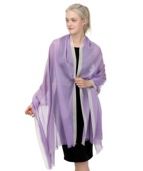 (image for) Dupatta Gold Border Scarf/Shawl Purple