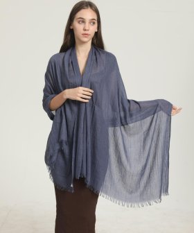 (image for) Solid Lightweight Scarf Denim Blue