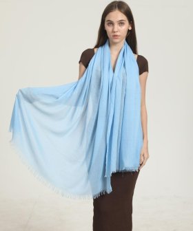 (image for) Solid Lightweight Scarf Light Blue