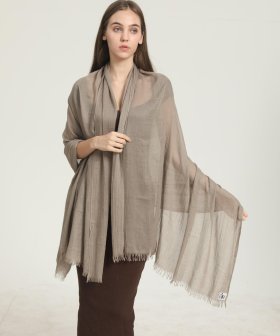 (image for) Solid Lightweight Scarf Beige Grey