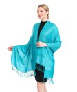 (image for) Paisley Jacquard Pashmina Medium Aquamarine