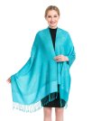 (image for) Paisley Jacquard Pashmina Medium Aquamarine