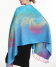 (image for) Rainbow Peacock Feather Pashmina Teal