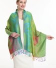 (image for) Rainbow Peacock Feather Pashmina Green