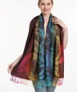 (image for) Rainbow Peacock Feather Pashmina Brown