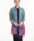 (image for) Rainbow Peacock Feather Pashmina Grey