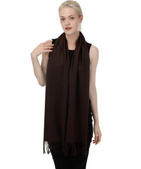 (image for) Solid Cashmere Feel Scarf Coffee