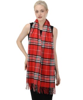 (image for) Woven Cashmere Feel Classic Scarf Red