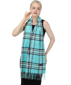 (image for) Woven Cashmere Feel Classic Scarf Light Teal