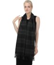 (image for) Woven Plaid Cashmere Feel Scarf Black/Grey