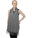 (image for) Cashmere Feel Pattern Scarf 37439 Grey/White