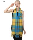 (image for) Woven Cashmere Feel Plaid Scarf Blue/Yellow